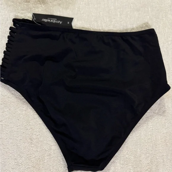 Black Strappy Side Swimsuit Bottom - Picture 2 of 3